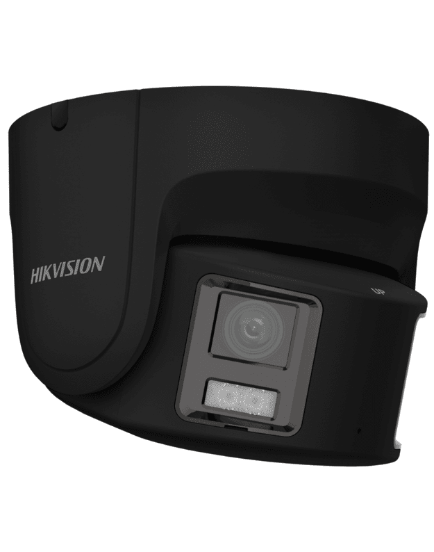 Hikvision dome DS-2CD2387G2P-LSU/SL(C) F4 (juoda, 8 MP, 30 m. LED, ColorVu, panoraminė 180&deg;)