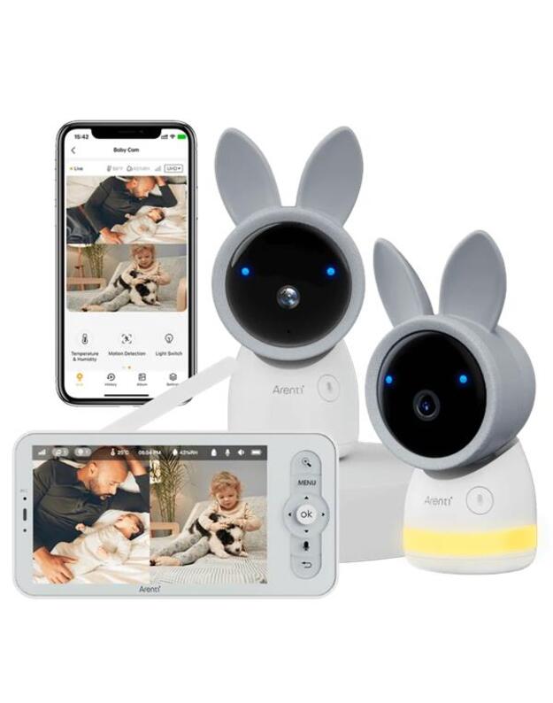 Arenti Ainanny vaizdo kūdikių stebėjimo kamera, rinkinys 4MP*2, LCD ekranas