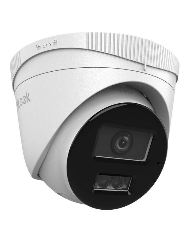 HiLook dome IPC-T240HA-LU F2.8 (balta, 4 MP, 30 m. IR, 30 m. LED, Hybrid Light)