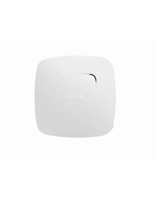 Bevielis dūmų ir temperatūros jutiklis Ajax FireProtect Plus (baltas, su integruotu garsiakalbiu)
