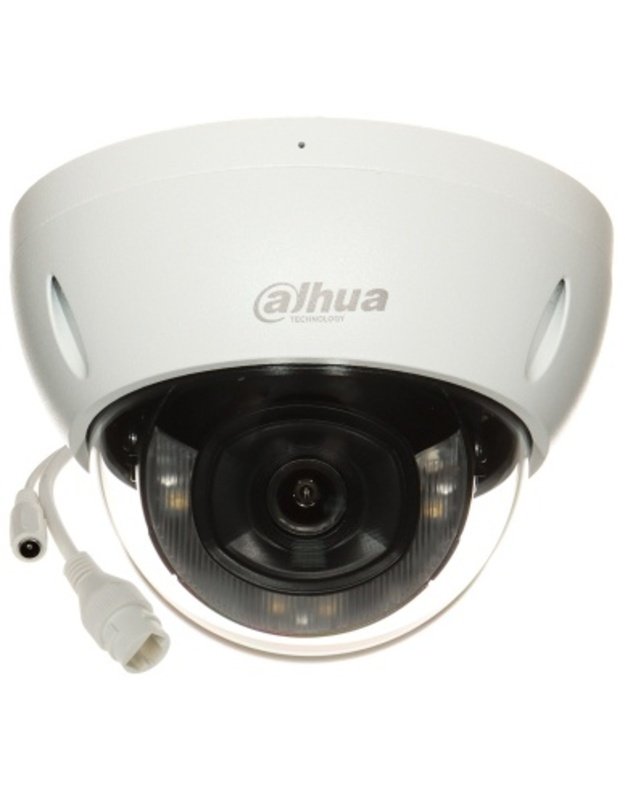 Dahua Dome IPC-HDBW2449E-S-IL-0280B (balta, 4 MP, 95°, IR + LED 30m, Smart Dual Light, IP67, IK10)