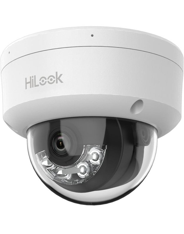 HiLook dome IPC-D140HA-LU F2.8 (balta, 4 MP, 30 m. IR, 30 m. LED, Hybrid Light)