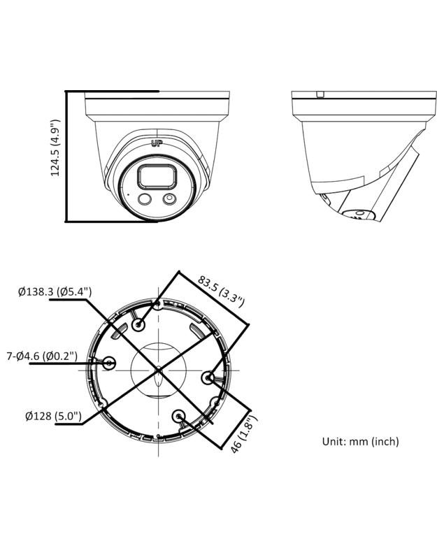 Hikvision dome DS-2CD2386G2-ISU/SL F2.8  (juoda, 8 MP, 30 m. IR, AcuSense)