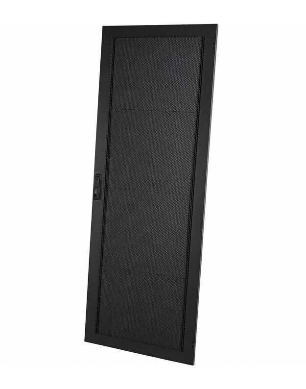 Komutacinės spintos metalinės durys WM1-609B (600 mm, 9U, su spyna, juodos)