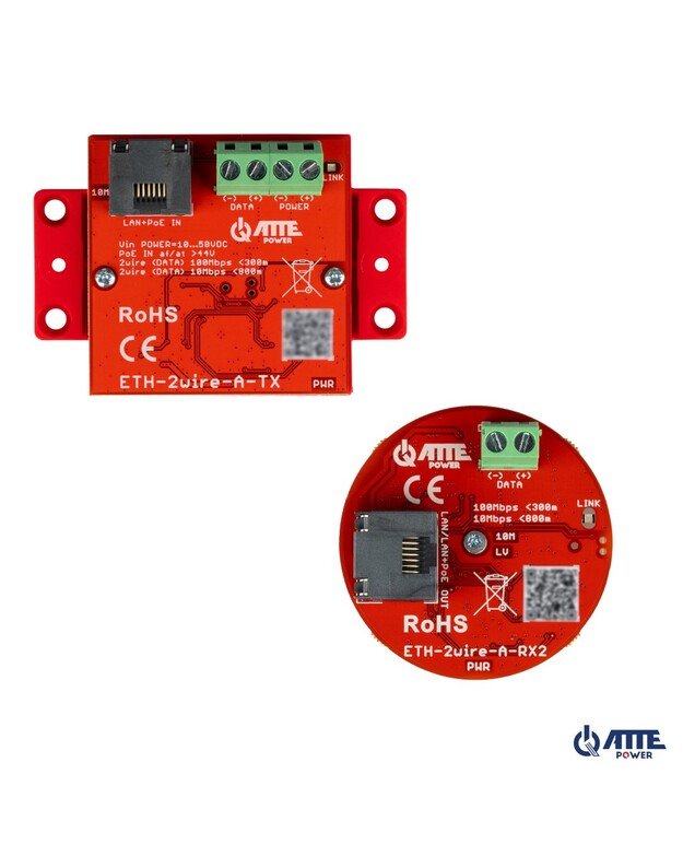 Konverterių komplektas ATTE ETH-2WIRE-A-SET2