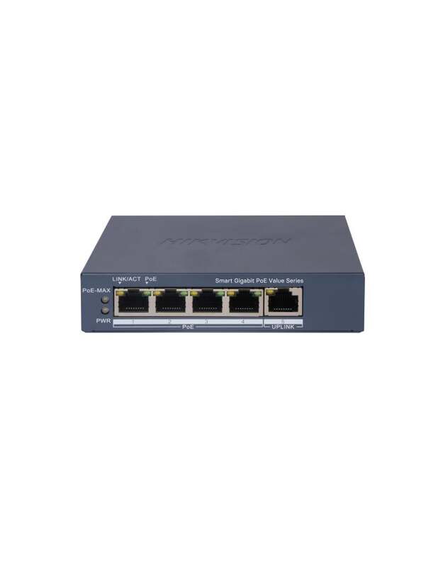 Hikvision 5 prievadų komutatorius DS-3E1505P-EI/M