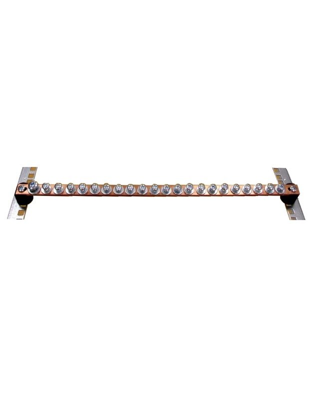 Varinė įžeminimo &scaron;yna su varžtais (1U, 49 cm)