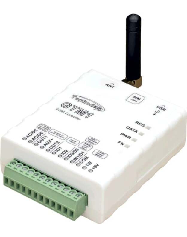 GSM apsaugos ir valdymo sistema Topkodas GTM1 4G (4 zonos, 2 išejimai, 12-24VAC/10-30VDC)