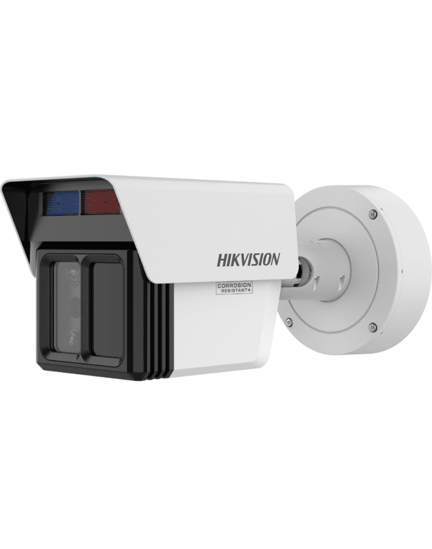 Hikvision Bullet iDS-2CD7T46G2/VX3-IHSY trijų le&scaron;ių kamera 4/12/25mm (balta, 4MP + 2&times;2MP, IR 120m, Guanlan AI, Perimetro apsaugai)