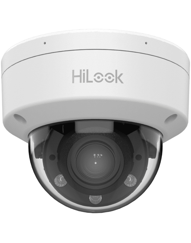 HiLook dome IPC-D640HA-LZU F2.8-12 (balta, 4 MP, 30 m. IR, 30 m. LED, Hybrid Light)