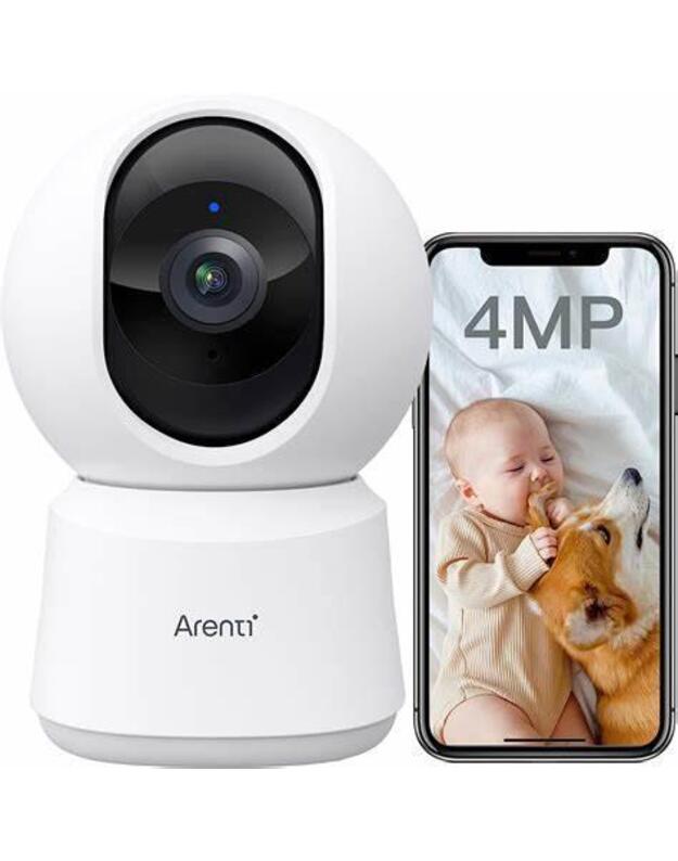 „Arenti P2Q“ 4 MP UHD panoraminio vaizdo kamera su ‚Wi-Fi‘, balta