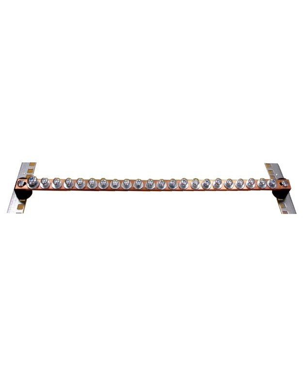 Varinė įžeminimo &scaron;yna su varžtais (1U, 49 cm)