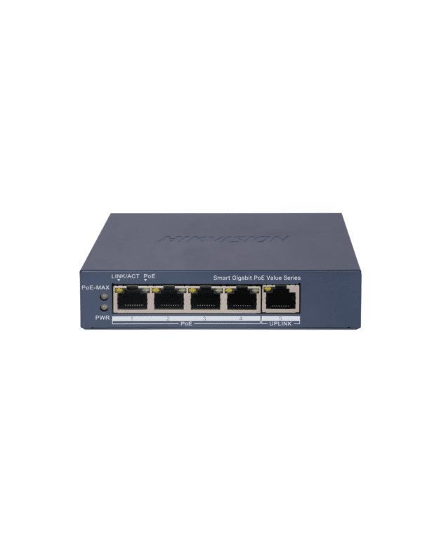 Hikvision 5 prievadų komutatorius DS-3E1505P-EI/M