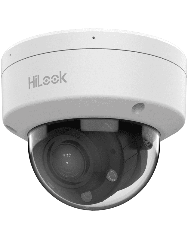 HiLook dome IPC-D620HA-LZU F2.8-12 (balta, 2  MP, 30 m. IR, 30 m. LED, Hybrid Light)