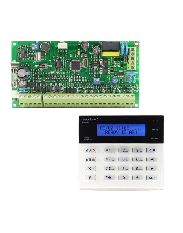 Centralės ir klaviatūros komplektas SECOLINK PAS808+KM20B