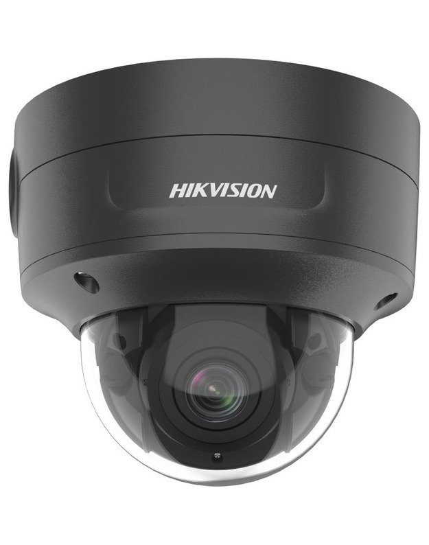 Hikvision dome DS-2CD2746G2HT-IZS F2.8-12 (juoda, 4 MP, 40 m. IR, AcuSense, Darkfighter)