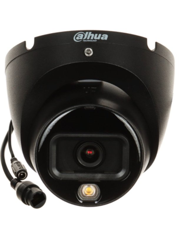 Dahua Dome IPC-HDW1639T-A-IL-0280B-S6-BLACK F2.8 (Juoda, 6MP, ~110&deg;, IR+balta &scaron;viesa 30m, IP67)