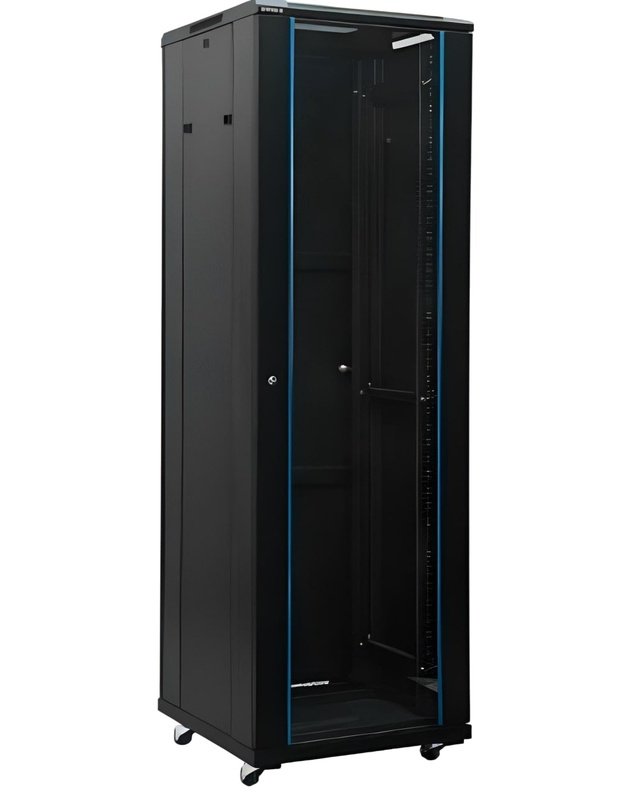 Komutacinė spinta 19   pastatoma 42U 600x600x2055mm (juoda, nesurinkta, IP20) A2-6642