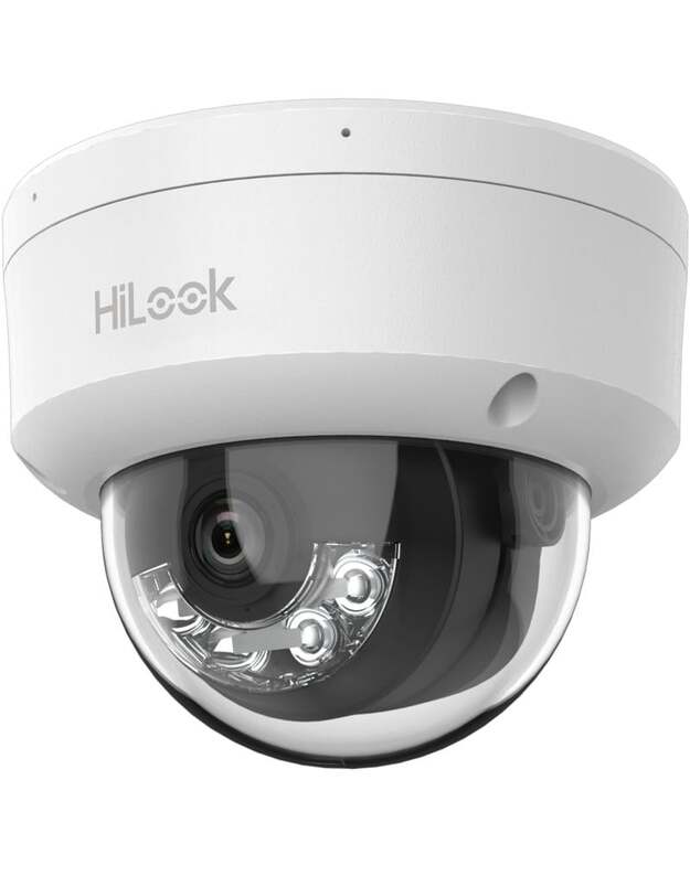 HiLook dome IPC-D140HA-LU F2.8 (balta, 4 MP, 30 m. IR, 30 m. LED, Hybrid Light)