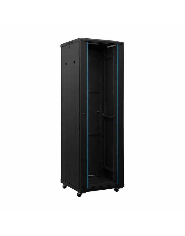 Pastatoma komutacinė spinta 19  32U A2-6632B (600x600x1600mm, juoda, IP20, iki 1000kg)