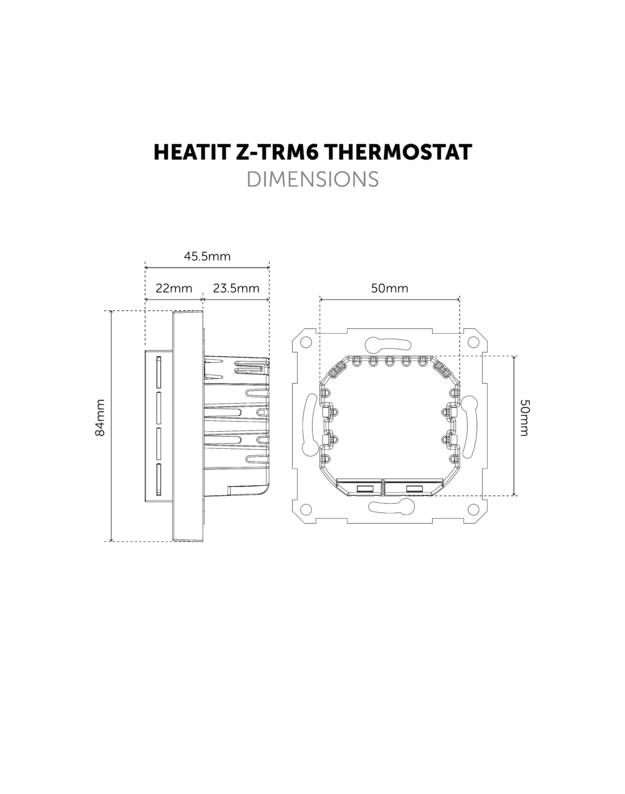 Heatit Z-TRM6 išmanus Z-WAVE termostatas, baltas RAL 9003 9