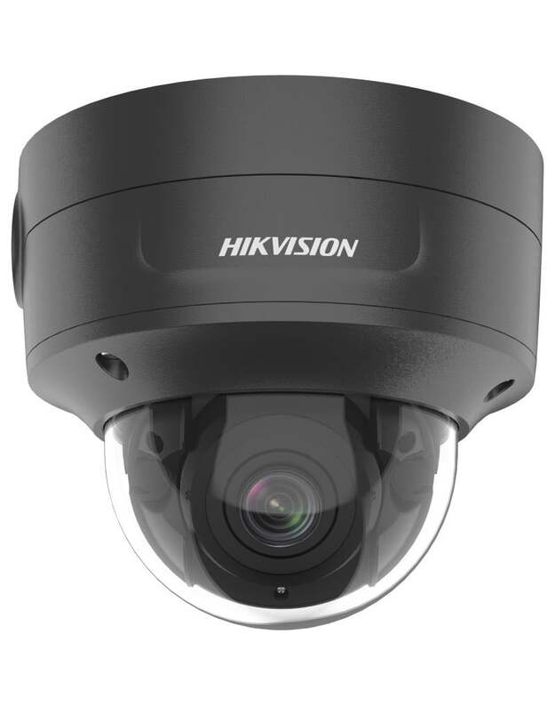 Hikvision dome DS-2CD2746G2HT-IZS F2.8-12 (juoda, 4 MP, 40 m. IR, AcuSense, Darkfighter)