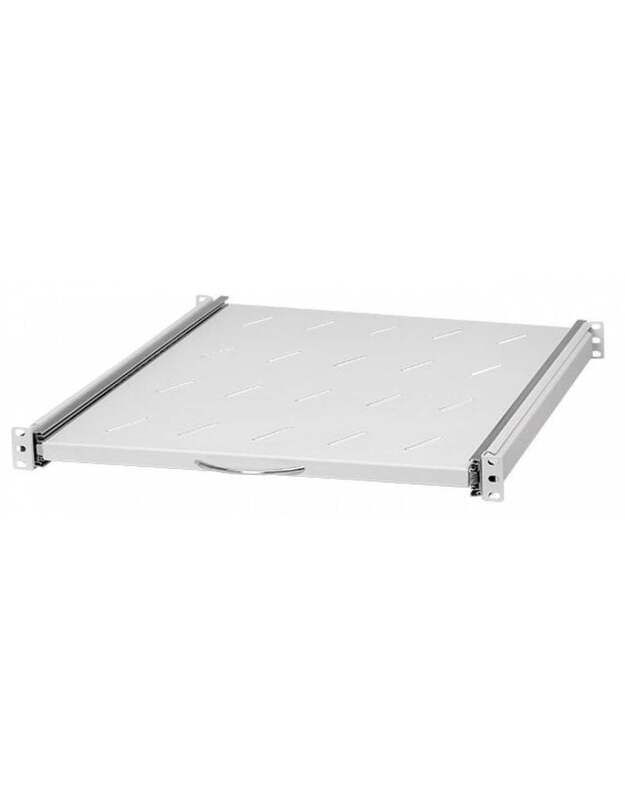 I&scaron;traukiama lentyna 19   spintai 1U 600mm A-HDB60G (su bėgeliais, pilka)