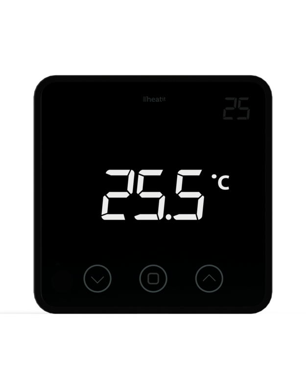 Heatit Z-Temp2 išmanus belaidis Z-Wave termostatas. Juodas