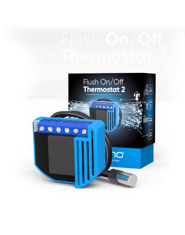 Qubino Flush On/Off Thermostat 2 - išmanus Z-Wave temperatūros valdymo įrenginys