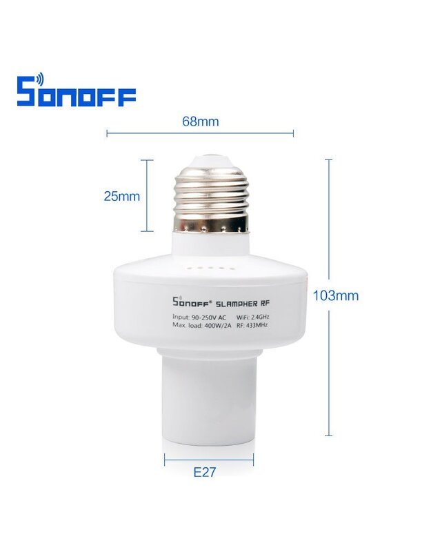 SONOFF SLAMPHER Išmanusis E27 lemputės laikiklis 