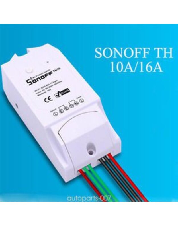 Sonoff TH10 Išmanusis jungiklis su temperatūros bei drėgmės stebėjimu